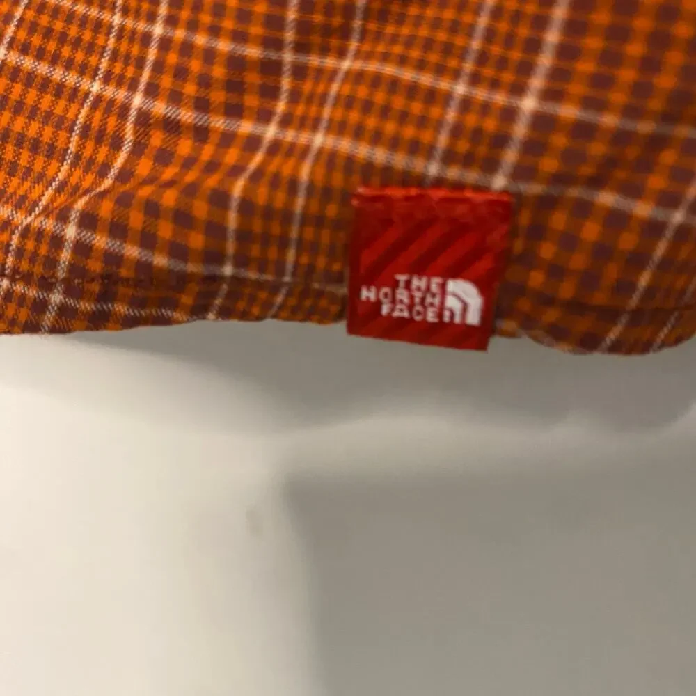 The North Face Orange Shirt Mens Long Sleeve Button Up Hike Fish Hunting Large